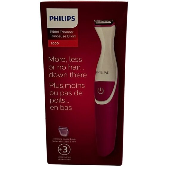 Philips Bikini Trimmer 2000 with Accessories BRT381/15 Pink - NEW IN BOX - Picture 1 of 3
